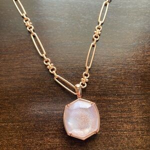 Kendra Scott Rose Gold Necklace with Iridescent Pendant
